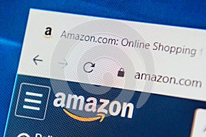 Amazon.com Web Site. Selective focus.