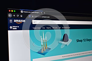 Amazon dot com website on computer screen