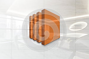 Aws ec2 on glossy office wall realistic texture