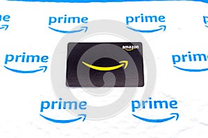 Amazon gift card on Amazon Prime plastic envelope
