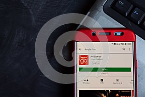 Amazon Go dev app on Smartphone screen.