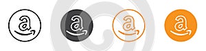Amazon icon flat editable icon mark set