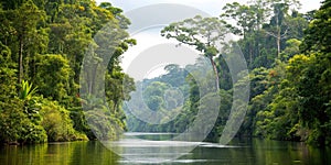 Amazon jungle river scene
