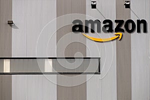Amazon logo in logistic centre