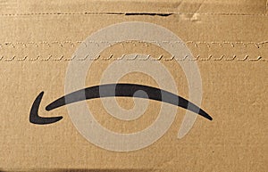 Amazon logo on parcel