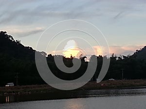 Sunset on the lake photo