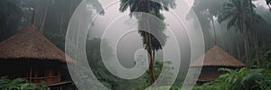 amazon native hut in the forest