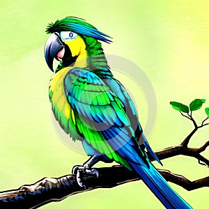 Amazon parrot talking exotic bird perch colorful wildlife zoo