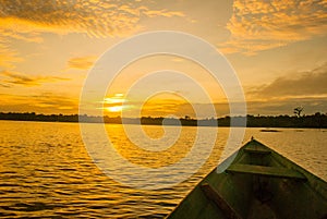 Amazon river, Amazonas, Brazil: Beautiful sunrise on the Amazon river. landscape with a view of the river and the sky