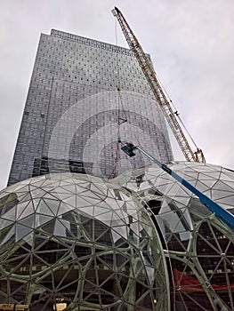 Amazon Seattle Headquarters - Spheres under construction