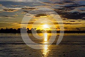 Amazon Sunset and Boat