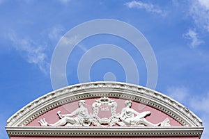 Amazon Theatre with blue sky, opera house in Manaus, Brazil