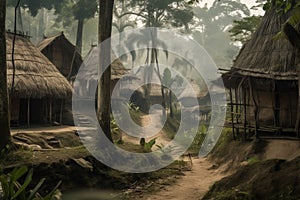 Amazon village forest. Generate Ai