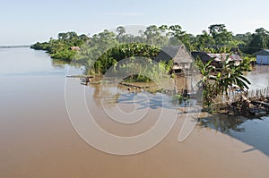 Amazonas village. Typical indian tribes settlement in Amazon