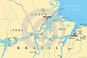 Amazon Delta, Amazonas, political map