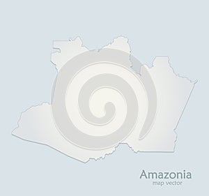 Amazonia map blue white paper 3D