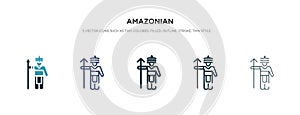 Amazonian icon in different style vector illustration. two colored and black amazonian vector icons designed in filled, outline,