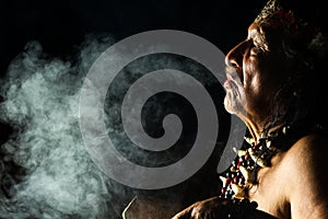 Amazonian Shaman Portrait photo