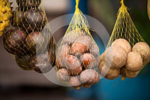 Amazonic traditional fruits on road shop in Manaus, Brazil