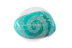 Amazonite close up white background