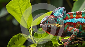 Ambanja Panther Chameleon Furcifer pardalis. Generative Ai