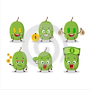 Ambarella cartoon character with cute emoticon bring money