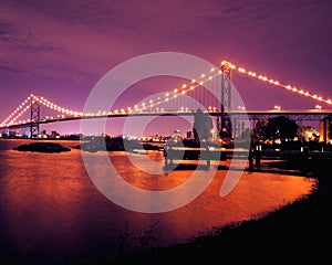 Ambassador Bridge Night Lights photo