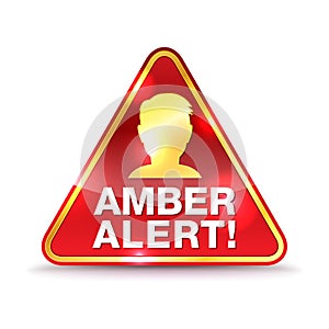 Amber Alert Warning Icon Illustration