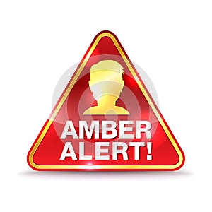 Amber Alert Warning Icon Illustration photo
