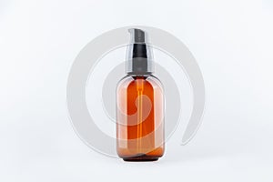 Amber blank plastic transparent bottle with dispenser airless pump