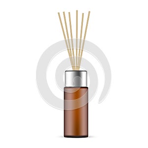 Amber Bottle for Fragrance Diffuser With Aroma Sticks