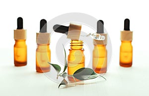 Amber bottle with serum or essential oil