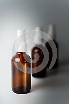 Amber Brown Glass Spray Bottles Fading to Grey