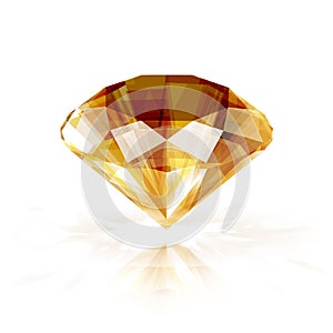 Amber colored sparkling diamond