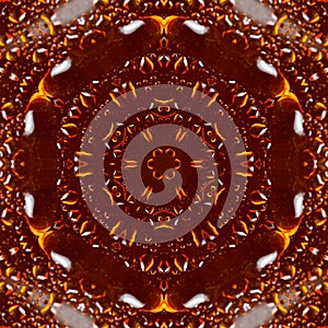 Amber drops resin pattern kaleidoscope. backdrop