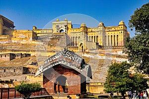 Amber Fort in Jaipur in Rajasthan, India