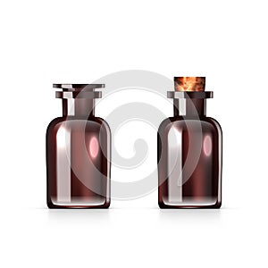 Amber Glass Bottle Flask For Natural Cosmetics