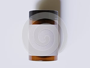 Amber Glass Cosmetic Jar with a realistic texture