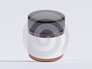 Amber Glass Cosmetic Jar with a realistic texture