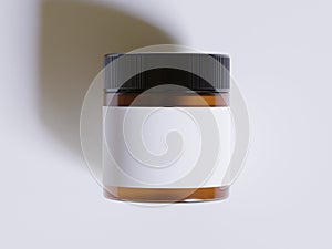 Amber Glass Cosmetic Jar with a realistic texture