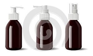 Amber glass medical aerosol containers, pump