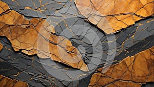 Amber Infusion Delight: Veined Slate Marvel. AI Generate