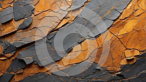 Amber Infusion Marvel: Veined Slate Delight. AI Generate