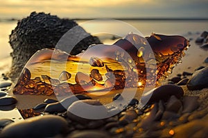 Amber in its natural state from the Kaliningrad regions Baltic Sea coast