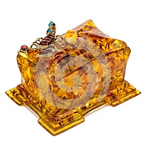 amber jewelry box for storing small items and accessories