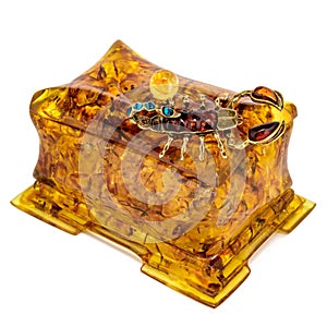 amber jewelry box for storing small items and accessories