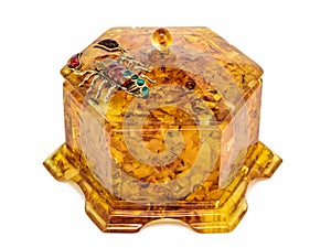 amber jewelry box for storing small items and accessories