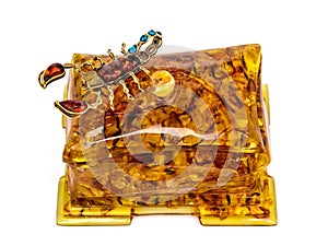 amber jewelry box for storing small items and accessories