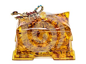 amber jewelry box for storing small items and accessories