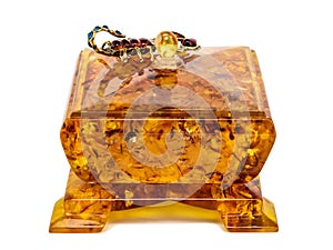 amber jewelry box for storing small items and accessories